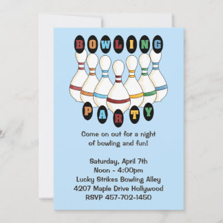 Bowling Birthday Party Invitation