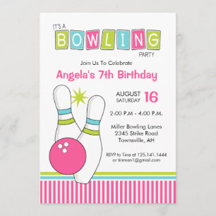 Bowling Birthday Party Invitation