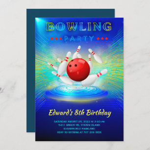 Bowling Birthday Party Invitation 