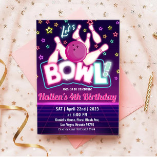 Bowling Birthday Party Invitation
