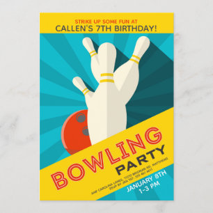 Bowling Birthday Party Invitation