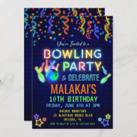 Bowling Birthday Party Invitation