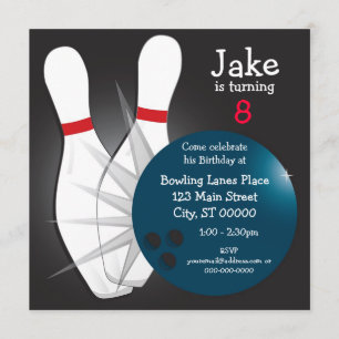 Bowling Birthday Party Invitation