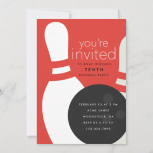 Bowling Birthday Party Invitation