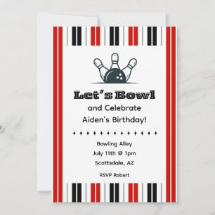 Bowling Birthday Party Invitation