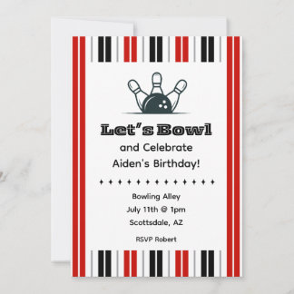 Bowling Birthday Party Invitation