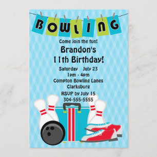 Bowling Birthday Party Invitation