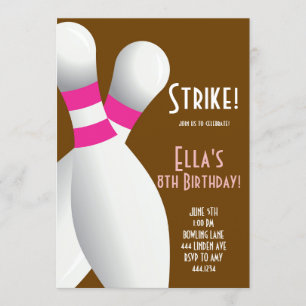 Bowling Birthday Party Invitations