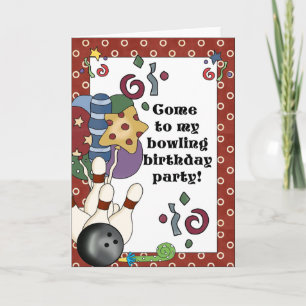 Bowling Birthday Party Invitations