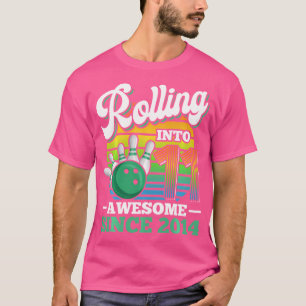 Bowling Birthday Party Rolling Into 11 Years 11Th T-Shirt