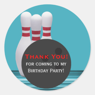 Bowling Birthday Party Sticker