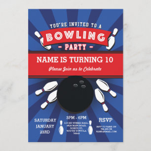 Bowling Birthday Party Tenpin Lucky Strike Invite