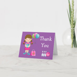 Bowling Birthday Party Thank You Card
