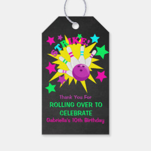 Bowling Birthday Party Thank You Gift Tags