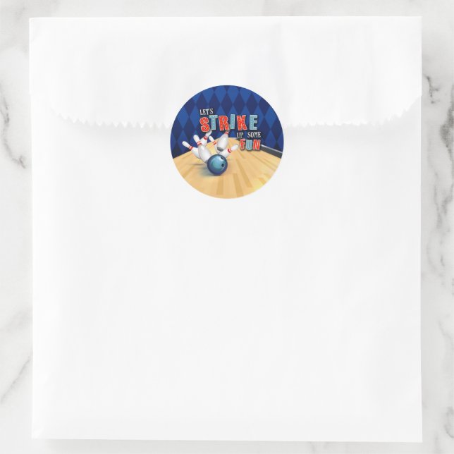 Bowling Birthday Sticker - Boy (Bag)