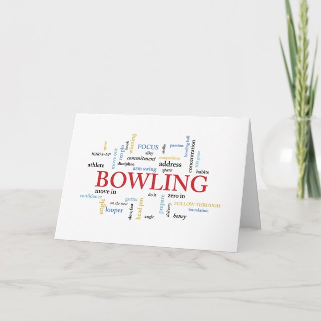 Bowling Birthday with Words Card (Front)