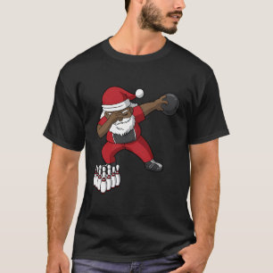Bowling Black African American Santa Claus Bowler T-Shirt