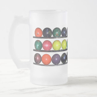 Bowling Blitz Frosted Glass Beer Mug