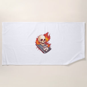 Bowling Bones � Funny Sports Skull Beach Towel