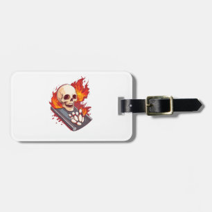 Bowling Bones � Funny Sports Skull Luggage Tag