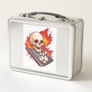 Bowling Bones � Funny Sports Skull Metal Lunch Box