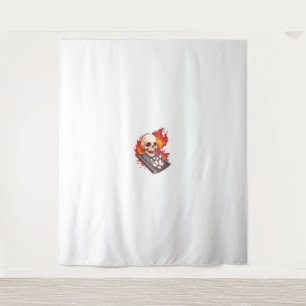 Bowling Bones – Funny Sports Skull Tapestry
