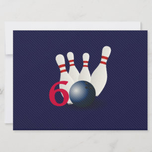 Bowling, bowler 60th Birthday Invitation. Invitation