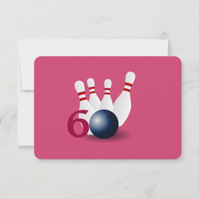 Bowling, bowler 60th Birthday Invitation. Invitation (Front)