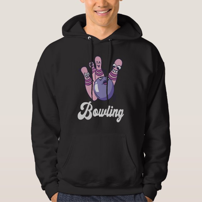 Bowling Bowler Funny Bowling Bowling Pin Strike Bo Hoodie (Front)