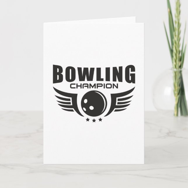 Bowling Bowler Sport Strike Bowl Funny Gift Idea Card (Front)