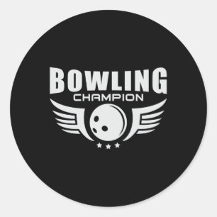 Bowling Bowler Sport Strike Bowl Team Funny Gift Classic Round Sticker