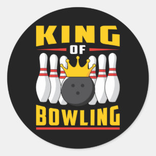Bowling Bowler Sport Strike Team Bowl Funny Gift Classic Round Sticker