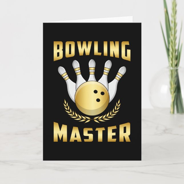 Bowling Bowler Strike Team Bowl Sport Funny Gift Card (Front)