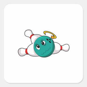 Bowling Bowling ball Bowling pin Square Sticker