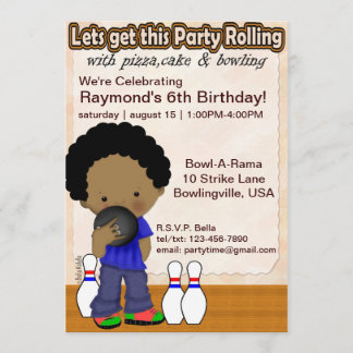 Bowling Boy Party Invite