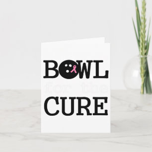 Bowling Breast Cancer Bowler Pink Ribbon Bowl For  Card