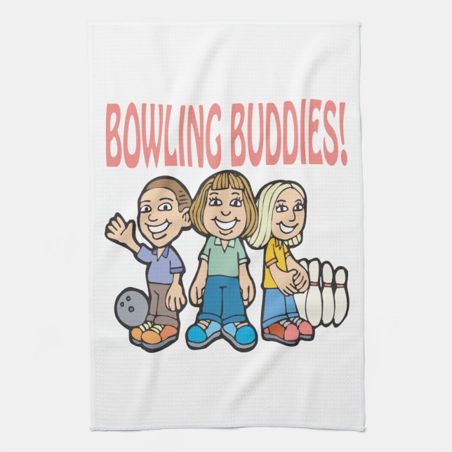 Bowling Buddies Tea Towel (Vertical)