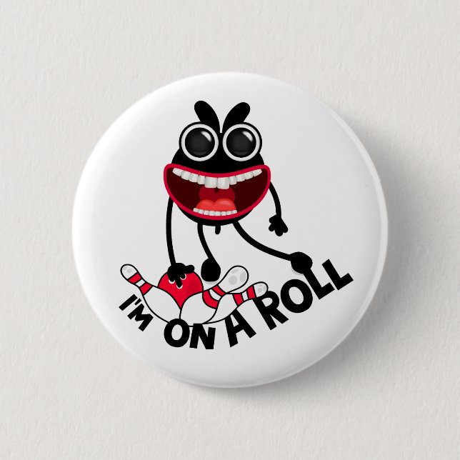 Bowling Bunny Pin Button (Front)