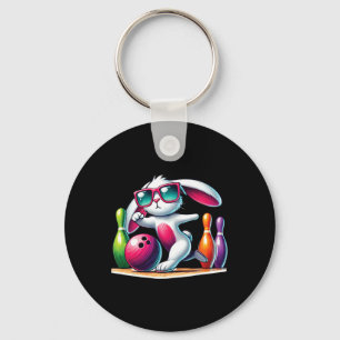 Bowling Byll And Pins Bunny Ear Egg Hunting Easter Key Ring
