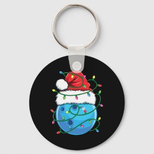 Bowling Byll With Santa Hat Men Boys Christmas Xma Key Ring