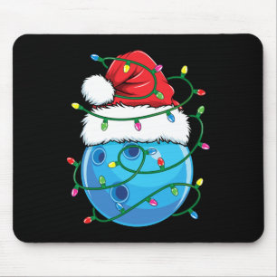 Bowling Byll With Santa Hat Men Boys Christmas Xma Mouse Mat