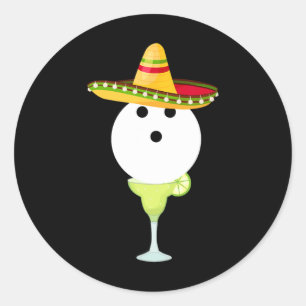 Bowling Byll With Sombrero And Margarita Sport Cin Classic Round Sticker