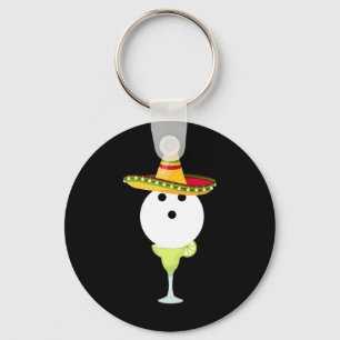 Bowling Byll With Sombrero And Margarita Sport Cin Key Ring