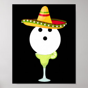 Bowling Byll With Sombrero And Margarita Sport Cin Poster