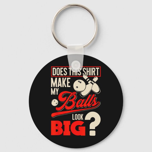 Bowling Bylls - Funny Bowler Gift  Key Ring (Front)