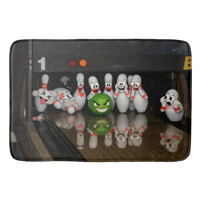 Bowling caricature bath mat (Front)