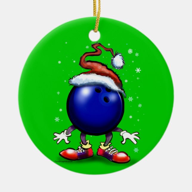 Bowling Ceramic Tree Decoration (Front)