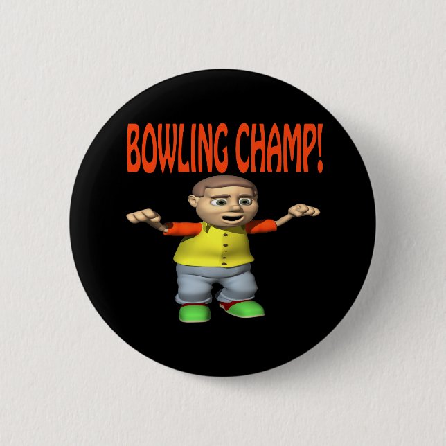 Bowling Champ 6 Cm Round Badge (Front)