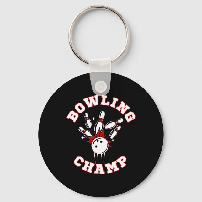 Bowling Champ Champion  Key Ring (Front)