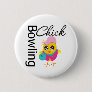 Bowling Chick 6 Cm Round Badge